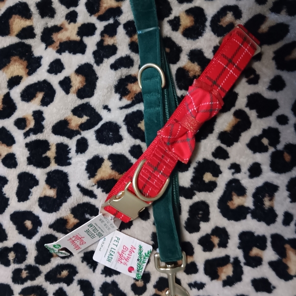 XMAS dog collar and leash set XL - Picture 2 of 3